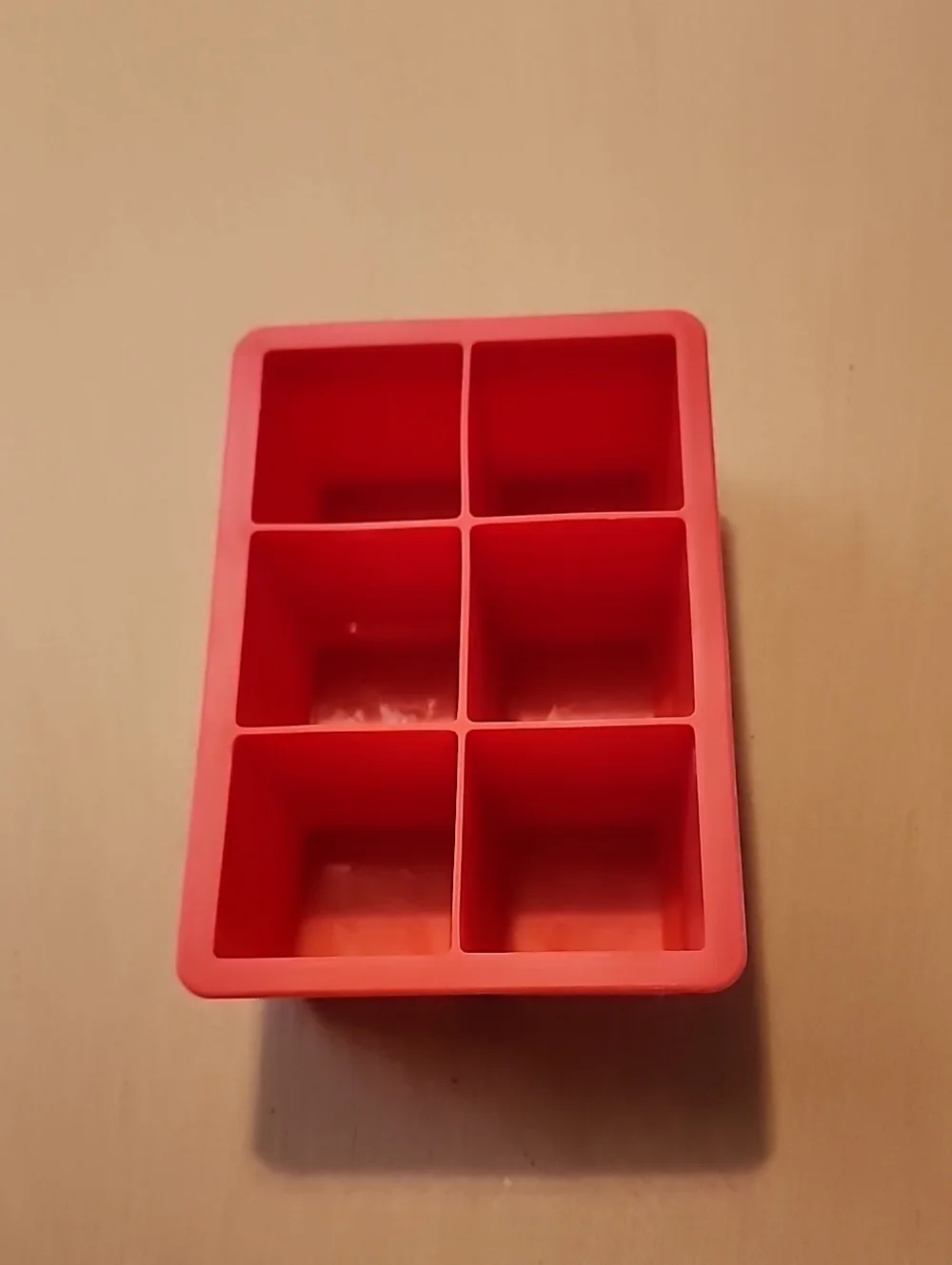 Tovolo Red Silicone 6-Cavity Large Ice Cube Tray.